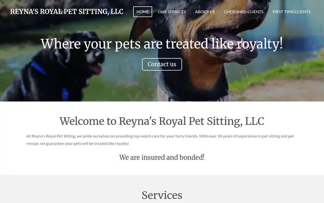 Homepage of Reyna's Royal Pet Sitting – cat sitter in Saginaw, TX
