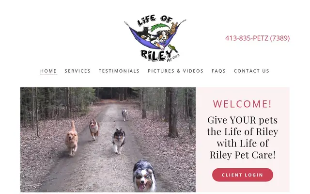 Homepage of Life of Riley Pet Care – cat sitter in Belchertown, MA