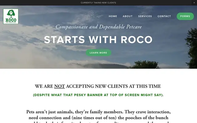 Homepage of RoCo Pet Care – cat sitter in Montague, MA