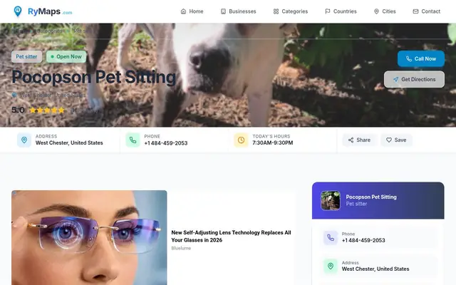 Homepage of Pocopson Pet Sitting – cat sitter in West Chester, PA