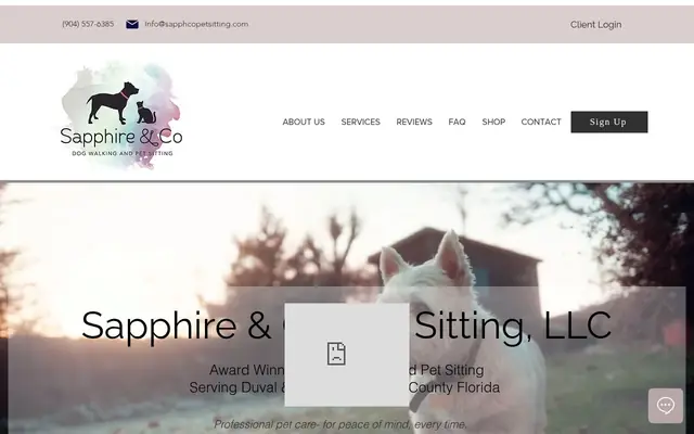 Homepage of Sapphire & Co. Pet Sitting, LLC – cat sitter in Jacksonville, FL