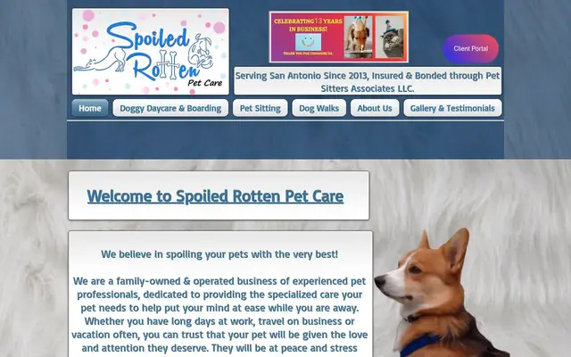 Homepage of Spoiled Rotten Pet Care – cat sitter in Hollywood Park, TX
