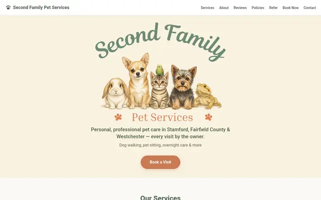 Homepage of Second Family Pet Services – cat sitter in Queens, NY