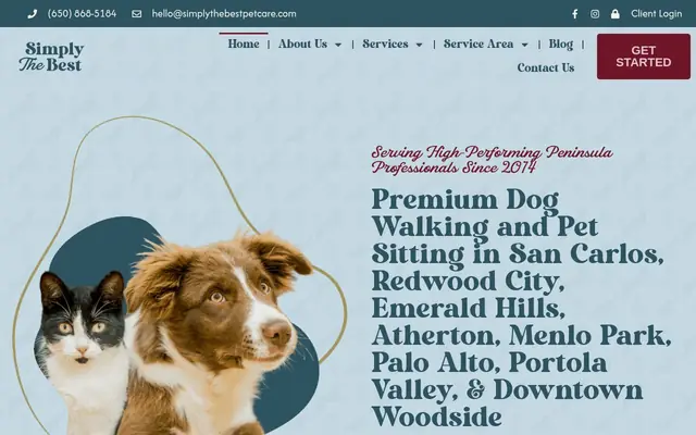 Homepage of Simply The Best Pet Care – cat sitter in San Carlos, CA