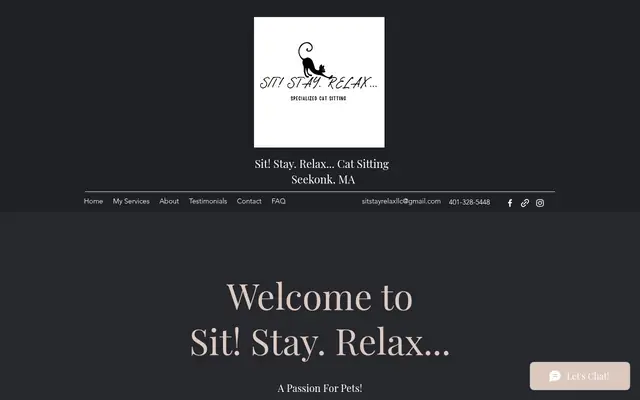 Homepage of Sit! Stay. Relax... – cat sitter in Norton, MA