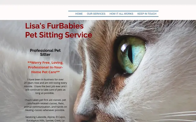 Homepage of Lisa's FurBabies Pet Sitting Service – cat sitter in Lakeside, CA