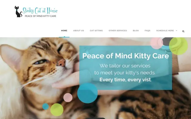 Homepage of Slinky Cat at Home – cat sitter in Rancho Santa Fe, CA