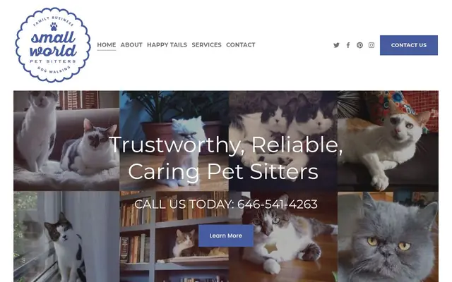 Homepage of Small World Pet Sitters – cat sitter in Brooklyn, NY