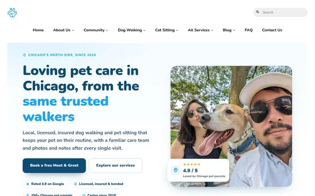 Homepage of Sparky Steps – cat sitter in Chicago, IL