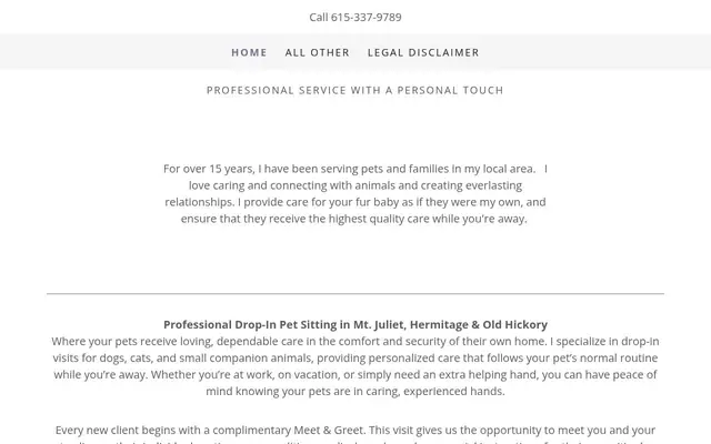 Homepage of Stella’s Pet Services – cat sitter in Mt. Juliet, TN