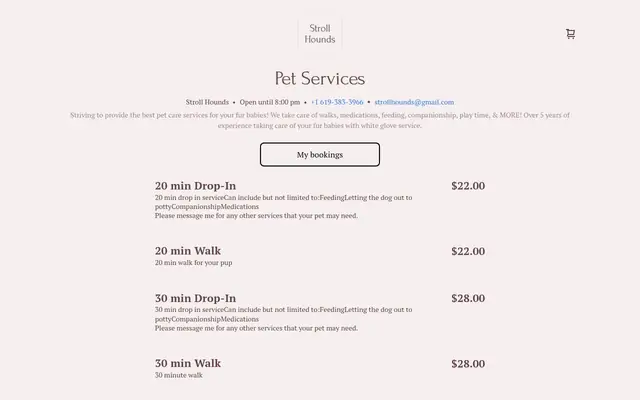 Homepage of Stroll Hounds – cat sitter in La Mesa, CA