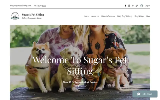 Homepage of Sugar's Pet Sitting – cat sitter in Dallas, TX