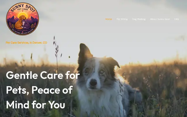 Homepage of Sunny Spot Pet Care Denver – cat sitter in Denver, CO