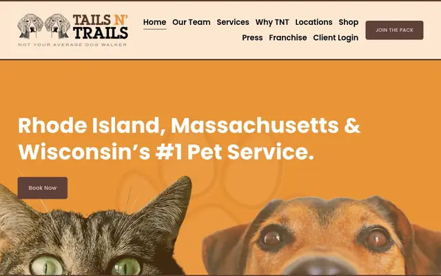Homepage of Tails N' Trails – cat sitter in Rhode Island