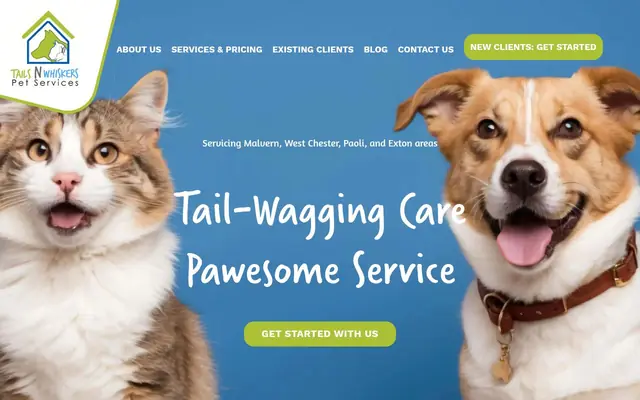 Homepage of Tails N Whiskers Pet Services LLC – cat sitter in Malvern, PA