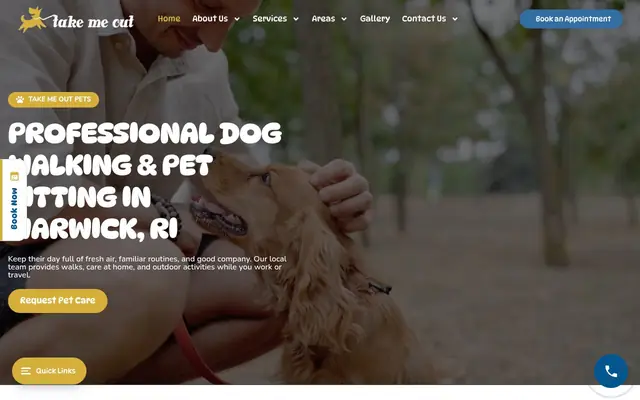 Homepage of Take Me Out pets – cat sitter in Exeter, RI