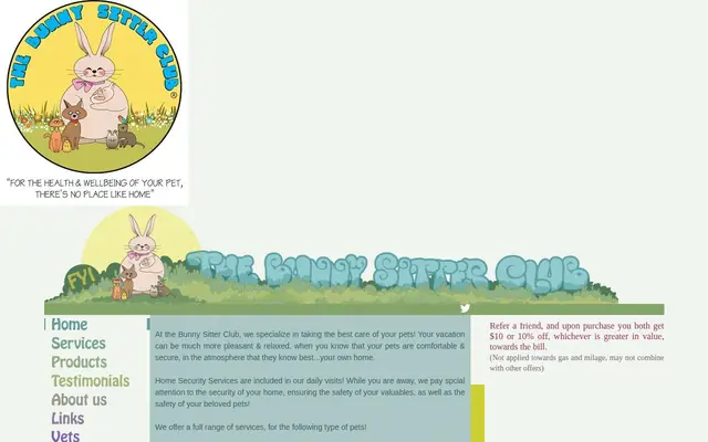 Homepage of The Bunny Sitter Club – cat sitter in Burbank, CA