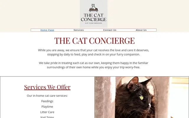 Homepage of The Cat Concierge – cat sitter in New Jersey