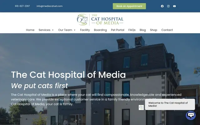 Homepage of The Cat Hospital of Media – cat sitter in Media, PA