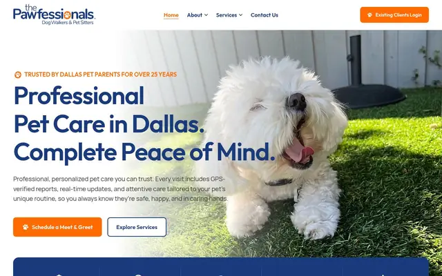 Homepage of The Pawfessionals Dog Walkers & Pet Sitters – cat sitter in Carrollton, TX