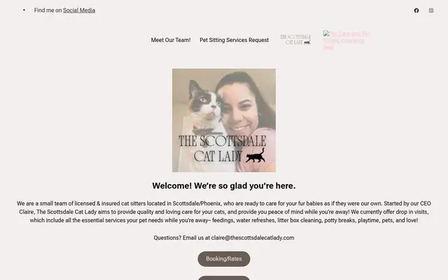 Homepage of The Scottsdale Cat Lady LLC – cat sitter in Arizona