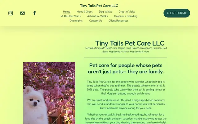 Homepage of Tiny Tails Pet Care LLC – cat sitter in Middletown Township, NJ