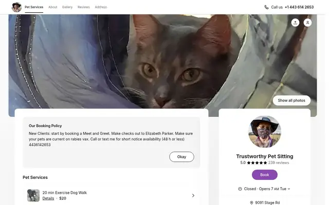 Homepage of Trustworthy Pet Sitting – cat sitter in Delmar, MD