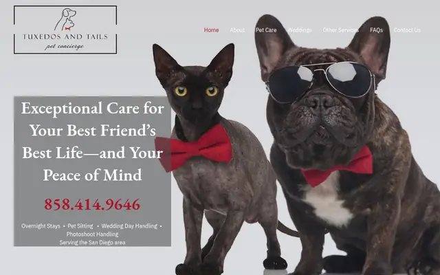 Homepage of Tuxedos and Tails Pet Concierge | Pet Sitter – cat sitter in El Cajon, CA