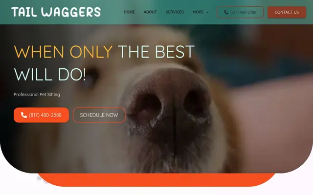 Homepage of Tail Waggers Pet Sitting – cat sitter in Euless, TX