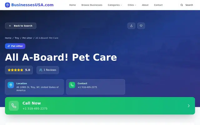 Homepage of All A-Board! Pet Care – cat sitter in Troy, NY