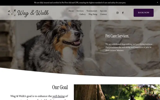 Homepage of Wag & Walk Pet Care Services LLC – cat sitter in Elizabethtown, PA