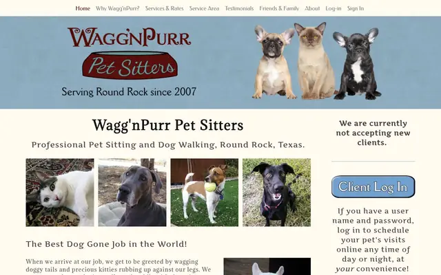 Homepage of Wagg'nPurr Pet Sitters, LLC – cat sitter in Hutto, TX