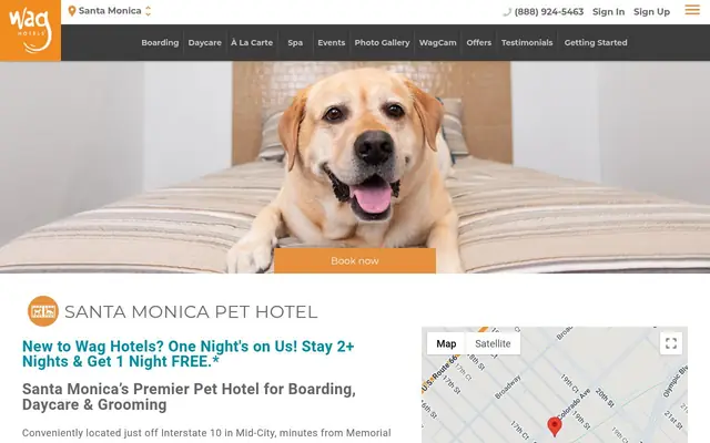 Homepage of Wag Hotels - Santa Monica – cat sitter in Santa Monica, CA