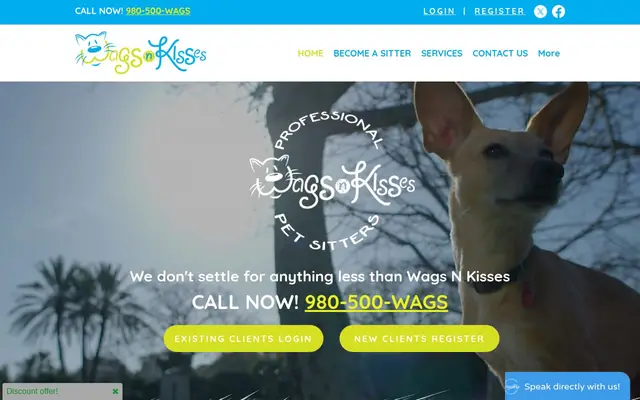 Homepage of Wags N' Kisses Pet Sitting & Dog Walking – cat sitter in North Carolina