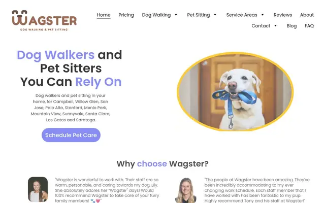 Homepage of Wagster Pet Care Dog Walking & Pet Sitting – cat sitter in Campbell, CA