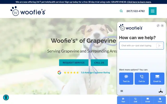 Homepage of Woofie’s® of Grapevine – cat sitter in Grapevine, TX
