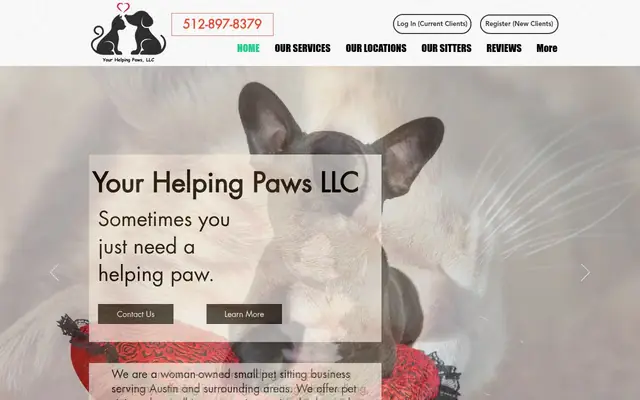 Homepage of Your Helping Paws, LLC – cat sitter in Hutto, TX