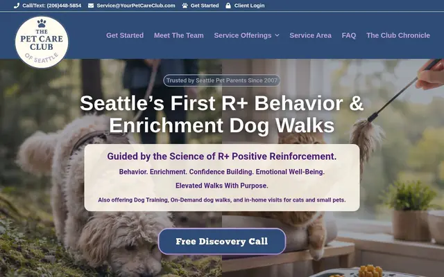 Homepage of The Pet Care Club of Seattle – cat sitter in Washington
