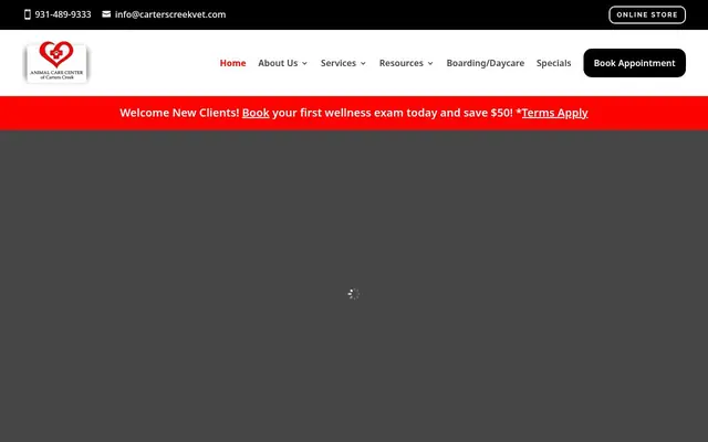 Homepage of Animal Care Center of Carters Creek – cat sitter in Columbia, TN