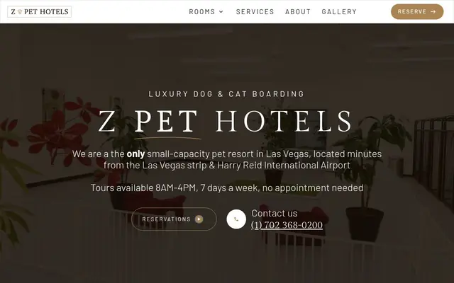 Homepage of Z Pet Hotels – cat sitter in Las Vegas, NV