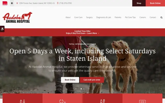 Homepage of Aadobe Animal Hospital – cat vet in Staten Island, NY