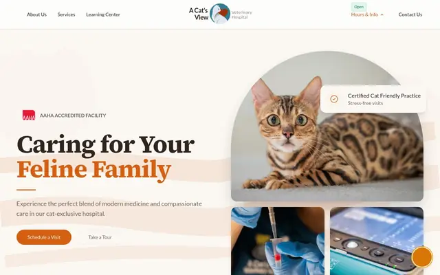 Homepage of A Cat's View Veterinary – cat vet in Valley Center, CA