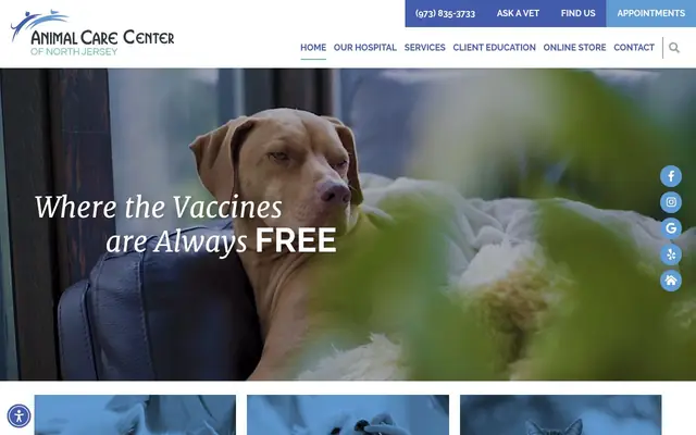 Homepage of Animal Care Center of North Jersey – cat vet in Riverdale, NJ