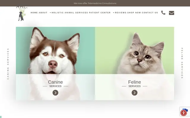 Homepage of Animal Healing Center – cat vet in San Diego, CA