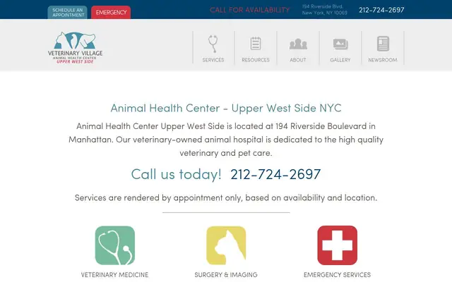 Homepage of Animal Health Center – cat vet in New York, NY