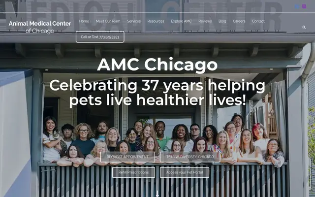 Homepage of Animal Medical Center of Chicago – cat vet in Chicago, IL