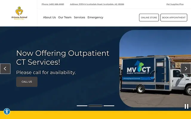 Homepage of Arizona Animal Hospital – cat vet in Scottsdale, AZ