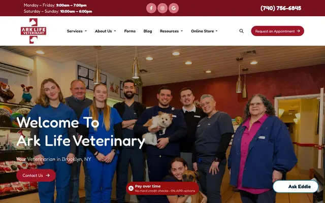 Homepage of Ark Life Veterinary – cat vet in Brooklyn, NY