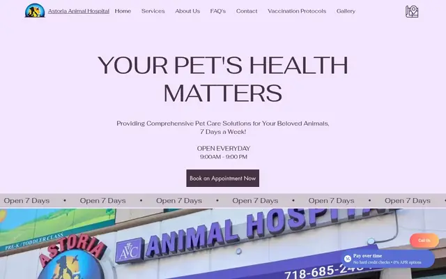 Homepage of Astoria Animal Hospital – cat vet in Astoria, NY