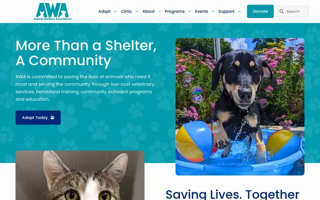 Homepage of Animal Welfare Association – cat vet in Voorhees Township, NJ